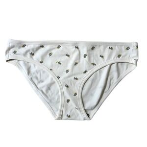 ARQ Women 3X High Waisted Brief Organic Cotton Floral Bud Print Cream Yellow New